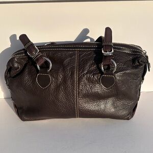 The Sak Pebbled Leather Handbag • Classic Brown Shoulder Satchel